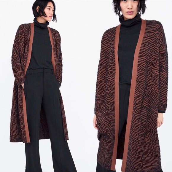 zara zebra cardigan